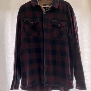 ROOTS Men’s Burgundy Park Plaid Flannel